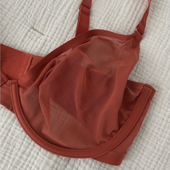 CUUP The Plunge Mesh Undewire Bra Burnt Orange 36F - Picture 3 of 9